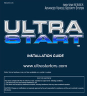 Ultra Auto Tech Ultra Start 500 Series Installation Manual