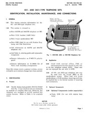 Bell System Practices 831 Series Installation & Maintenance Instructions Manual