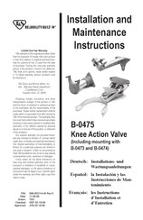 T&S B-0475 Installation And Maintenance Instructions Manual