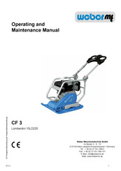 Weber CF 3 Operating And Maintenance Manual