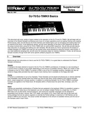 Roland DJ-70MKII Supplemental Notes