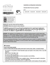 IHP astria FIREPLACES Montebello18NE Installation And Operation Instructions Manual