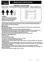 Next WHITE HIGHSLEEPER 880598 Assembly Instructions Manual
