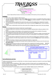 Trailboss QT1134L Fitting Instructions Manual