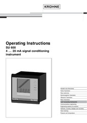 Krohne SU 600 Operating Instructions Manual