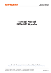 Dictator DICTAMAT OpenDo Technical Manual
