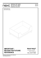 Next BRONX PET BED Assembly Instructions Manual