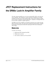 Stanford Research Systems SR86 Series Replacement Instructions Manual
