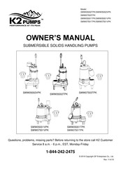 K2 PUMPS SWW07501TPK Owner's Manual