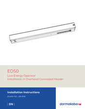 Dormakaba ED50 OHC Installation Instructions Manual