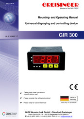 GHM 607132 Mounting And Operating Manual