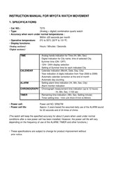 Citizen T270 Instruction Manual