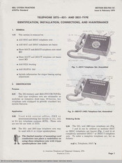 Bell System Practices 831 Series Identification, Installation, Connections, And Maintenance