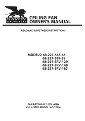 Savory 68-227-5RV-129 Owner's Manual
