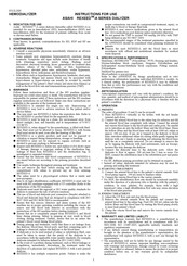 ASAHI REXEED A Series Instructions For Use Manual