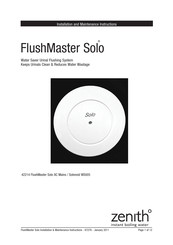 Zenith FlushMaster Solo 42214 Installation And Maintenance Instructions Manual