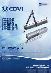 CDVI DIGIWAY PLUS Instructions For Installation, Use And Maintenance Manual
