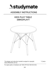 Studymate SMKIDPLAYT Assembly Instructions Manual
