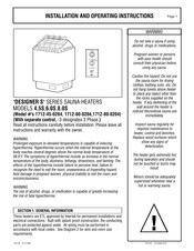 Amerec DESIGNER S Series Installation And Operating Instructions Manual