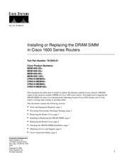 Cisco MEM1600-4D Installing Or Replacing Manual