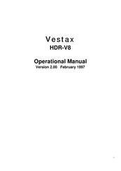 Vestax HDR-V8 Operational Manual