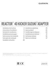 Garmin REACTOR 40 KICKER SUZUKI ADAPTER Installation Instructions Manual