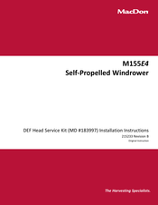 MacDon MD 183997 Installation Instructions Manual