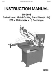 Hafco Metalmaster B060 Instruction Manual