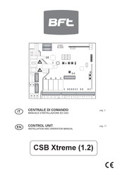 Bft CSB Xtreme (1.2) Installation And Operation Manual