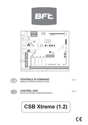 BFT CSB Xtreme (1.2) Installation And Operation Manual