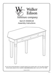 Walker Edison DW48C28 Assembly Instructions Manual