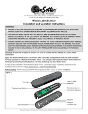 Sunsetter Wireless Wind Sensor Installation And Operation Instructions Manual