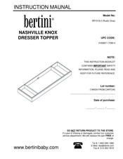 Bertini NASHVILLE KNOX BR1519-2 Instruction Manual