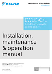Daikin EWWQ100G Installation, Maintenance & Operating Manual