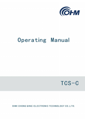 OHM TCS-C Series Operating Manual