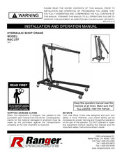 Ranger Products RSC-2TF Installation And Operation Manual