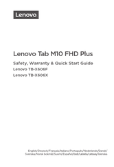 Lenovo Tab M10 FHD Plus Safety, Warranty & Quick Start Manual