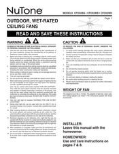NuTone CFO52WH Instructions Manual