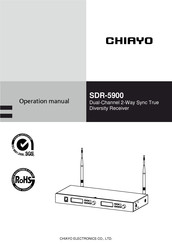Chiayo SDR-5900 Operation Manual