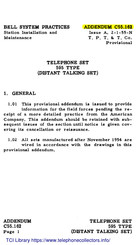 Bell System Practices 595 Addendum