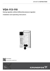 Grundfos VGA-113-110 Installation And Operating Instructions Manual