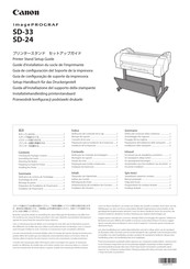 Canon imagePROGRAF SD-33 Setup Manual