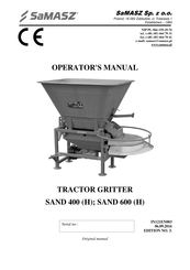 SaMASZ SAND 600 H Operator's Manual