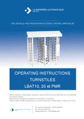 LBA GROUP LBATPMR Operating Instructions Manual