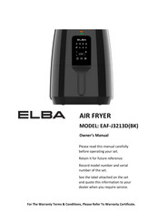 Elba EAF-J3213DBK Owner's Manual