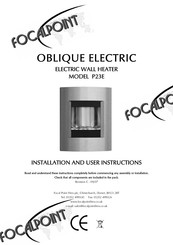 FocalPoint OBLIQUE ELECTRIC Installation And User Instructions Manual