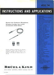 Bruel & Kjaer 4133 & 4134 Condenser  Microphone Operating/applications Manual 