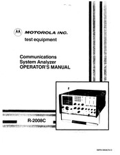 Motorola R2001C Operator's Manual