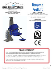 Aqua Creek Products F-RNGR2-01 Instruction Manual