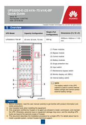 Huawei UPS5000-E-75 kVA-BF Quick Manual